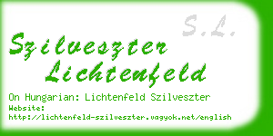 szilveszter lichtenfeld business card